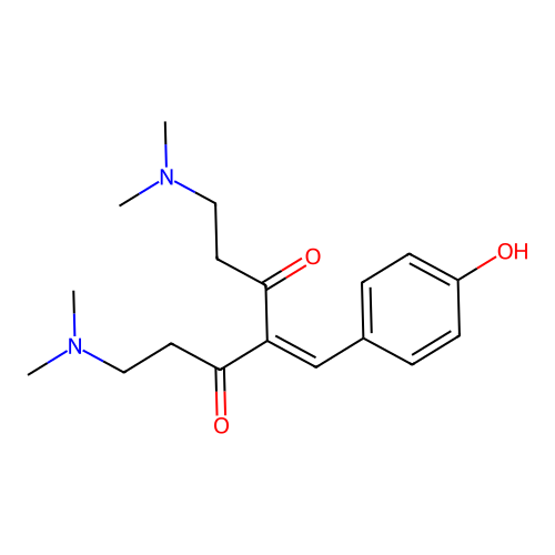 1,7-Bis(dimethylamino)-4-(4-hydroxybenzylidene)-3,5-heptanedione structure