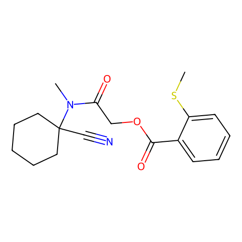 [(1-Cyanocyclohexyl)(methyl)carbamoyl]methyl 2-(methylsulfanyl)benzoate structure