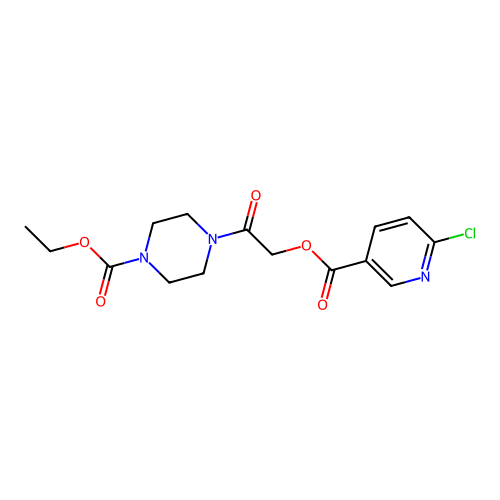 Ethyl 4-[2-(6-chloropyridine-3-carbonyl)oxyacetyl]piperazine-1-carboxylate structure