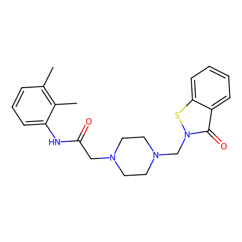 N-(2,3-dimethylphenyl)-2-{4-[(3-oxo-2,3-dihydro-1,2-benzothiazol-2-yl)methyl]piperazin-1-yl}acetamide structure