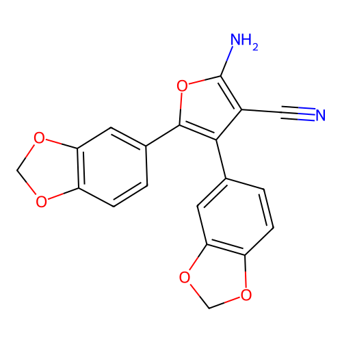 2-Amino-4,5-bis(1,3-benzodioxol-5-yl)furan-3-carbonitrile structure