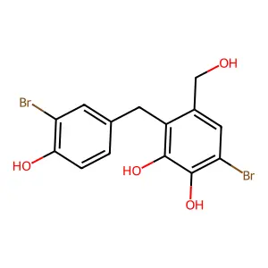 1,2-Benzenediol, 6-bromo-3-((3-bromo-4-hydroxyphenyl)methyl)-4-(hydroxymethyl)- structure