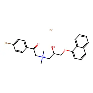 Ammonium, (p-bromophenacyl)dimethyl(2-hydroxy-3-(1-naphthyloxy)propyl)-, bromide structure
