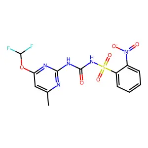 Benzenesulfonamide, N-(((4-(difluoromethoxy)-6-methyl-2-pyrimidinyl)amino)carbonyl)-2-nitro- structure
