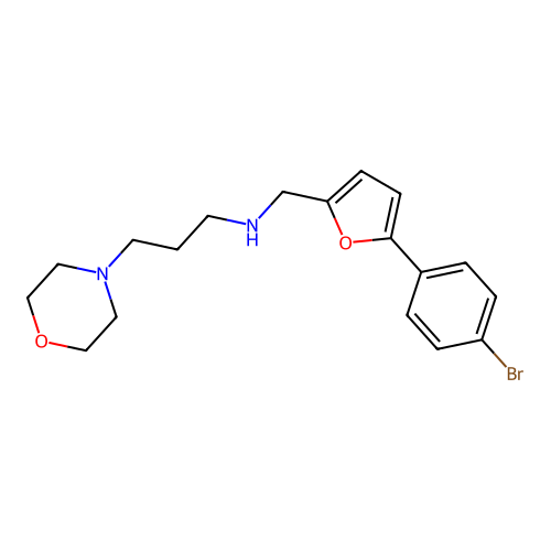 N-{[5-(4-bromophenyl)-2-furyl]methyl}-N-[3-(4-morpholinyl)propyl]amine structure