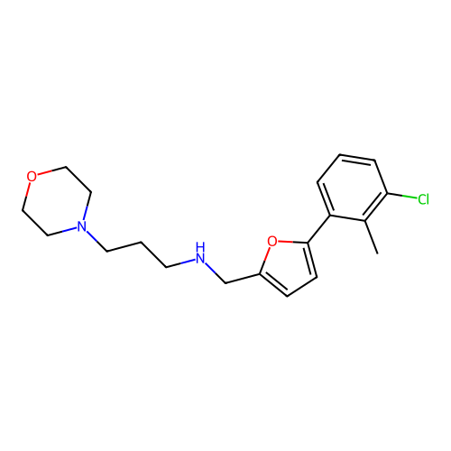 N-[[5-(3-chloro-2-methylphenyl)furan-2-yl]methyl]-3-morpholin-4-ylpropan-1-amine structure