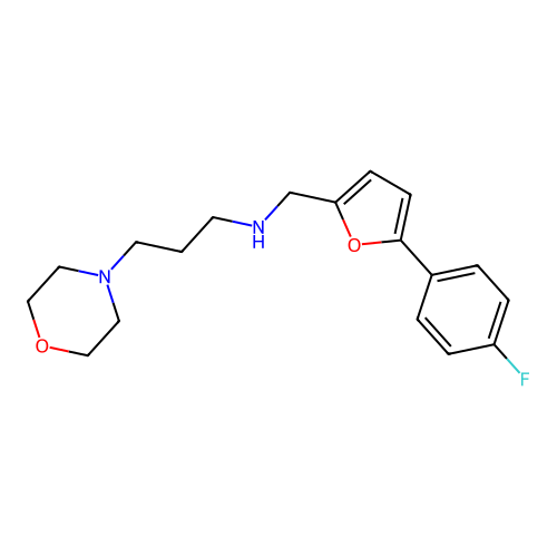 N-{[5-(4-fluorophenyl)-2-furyl]methyl}-N-[3-(4-morpholinyl)propyl]amine structure