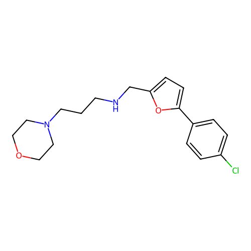 N-[[5-(4-chlorophenyl)furan-2-yl]methyl]-3-morpholin-4-ylpropan-1-amine structure