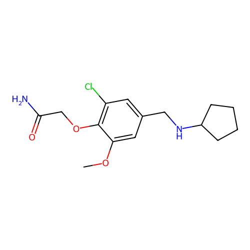 2-{2-Chloro-4-[(cyclopentylamino)methyl]-6-methoxyphenoxy}acetamide structure