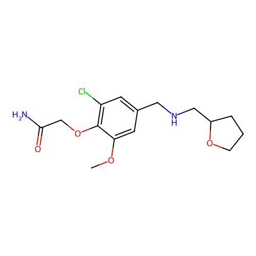 2-[2-Chloro-6-methoxy-4-[(oxolan-2-ylmethylamino)methyl]phenoxy]acetamide structure