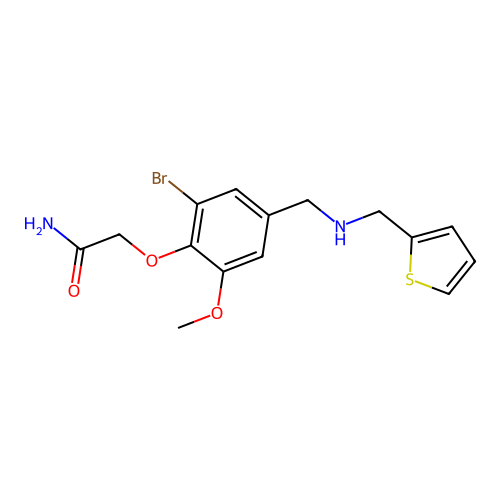 2-[2-Bromo-6-methoxy-4-[(thiophen-2-ylmethylamino)methyl]phenoxy]acetamide structure
