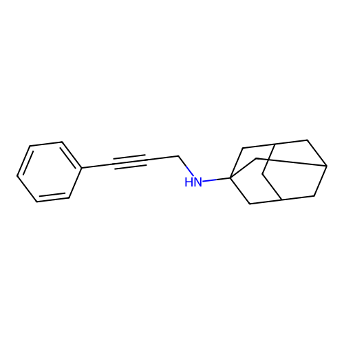 N-(3-phenylprop-2-ynyl)adamantan-1-amine structure