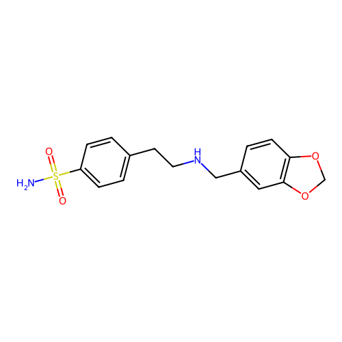 4-[2-(1,3-Benzodioxol-5-ylmethylamino)ethyl]benzenesulfonamide structure