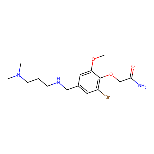 2-[2-Bromo-4-({[3-(dimethylamino)propyl]amino}methyl)-6-methoxyphenoxy]acetamide structure