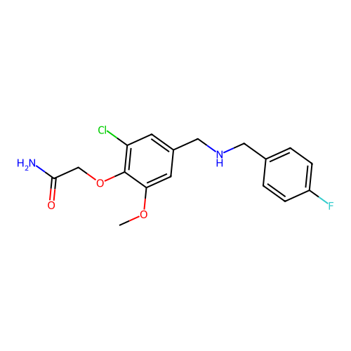 2-(2-Chloro-4-{[(4-fluorobenzyl)amino]methyl}-6-methoxyphenoxy)acetamide structure