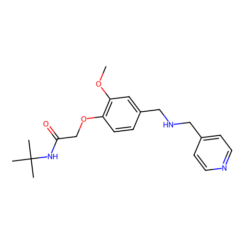 N-tert-butyl-2-[2-methoxy-4-[(pyridin-4-ylmethylamino)methyl]phenoxy]acetamide structure