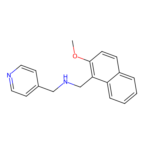 1-(2-methoxynaphthalen-1-yl)-N-(pyridin-4-ylmethyl)methanamine structure