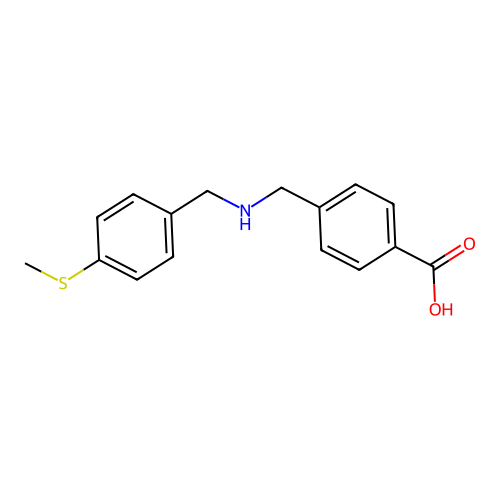 4-[[(4-methylsulfanylphenyl)methylamino]methyl]benzoic Acid structure