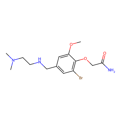 2-[2-Bromo-4-({[2-(dimethylamino)ethyl]amino}methyl)-6-methoxyphenoxy]acetamide structure