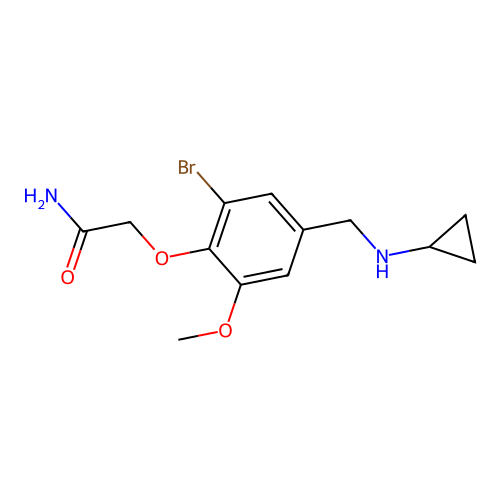 2-{2-Bromo-4-[(cyclopropylamino)methyl]-6-methoxyphenoxy}acetamide structure