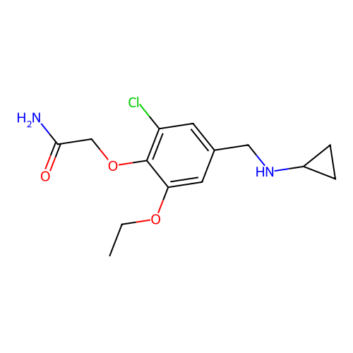 2-[2-Chloro-4-[(cyclopropylamino)methyl]-6-ethoxyphenoxy]acetamide structure