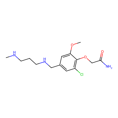 2-[2-Chloro-6-methoxy-4-({[3-(methylamino)propyl]amino}methyl)phenoxy]acetamide structure