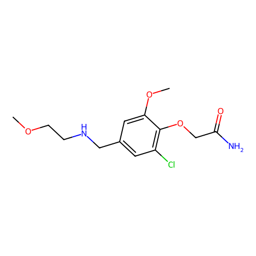 2-[2-Chloro-6-methoxy-4-[(2-methoxyethylamino)methyl]phenoxy]acetamide structure