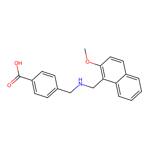 4-[[(2-methoxynaphthalen-1-yl)methylamino]methyl]benzoic Acid structure
