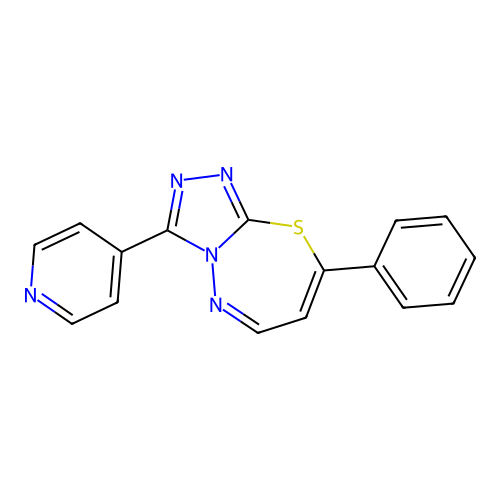 8-Phenyl-3-pyridin-4-yl-[1,2,4]triazolo[3,4-b][1,3,4]thiadiazepine structure