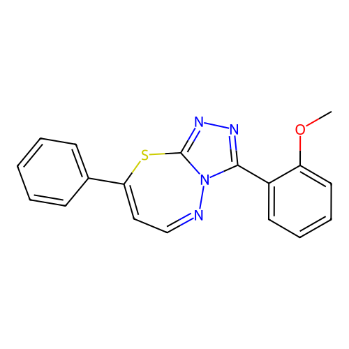 3-(2-Methoxyphenyl)-8-phenyl-[1,2,4]triazolo[3,4-b][1,3,4]thiadiazepine structure