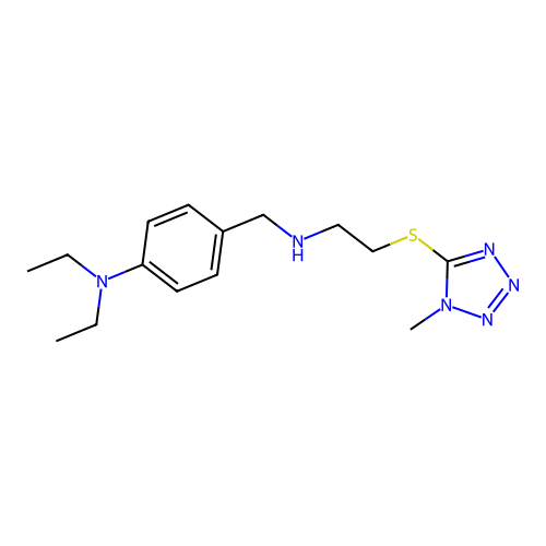 N,N-diethyl-4-[[2-(1-methyltetrazol-5-yl)sulfanylethylamino]methyl]aniline structure