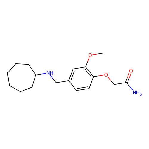 2-{4-[(Cycloheptylamino)methyl]-2-methoxyphenoxy}acetamide structure
