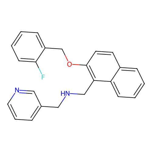 1-{2-[(2-fluorobenzyl)oxy]naphthalen-1-yl}-N-(pyridin-3-ylmethyl)methanamine structure