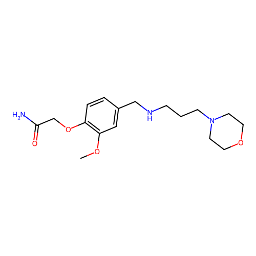 2-[2-Methoxy-4-({[3-(4-morpholinyl)propyl]amino}methyl)phenoxy]acetamide structure