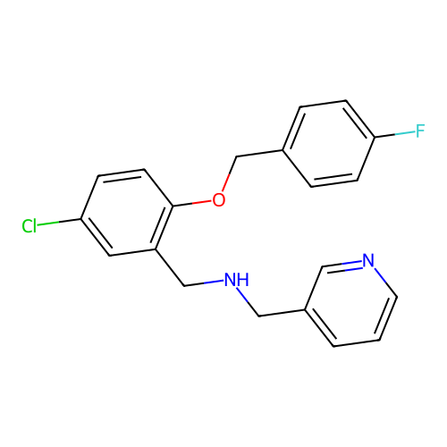 1-{5-chloro-2-[(4-fluorobenzyl)oxy]phenyl}-N-(pyridin-3-ylmethyl)methanamine structure
