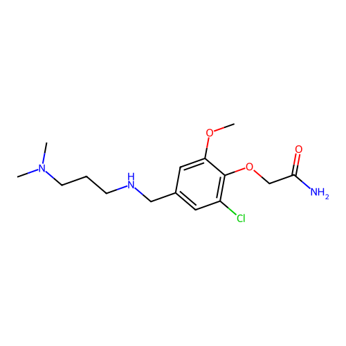 2-[2-chloro-4-({[3-(dimethylamino)propyl]amino}methyl)-6-methoxyphenoxy]acetamide structure