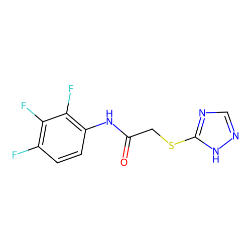 2-(4H-1,2,4-triazol-3-ylsulfanyl)-N-(2,3,4-trifluorophenyl)acetamide structure