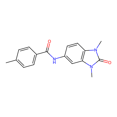 N-(1,3-dimethyl-2-oxobenzimidazol-5-yl)-4-methylbenzamide structure