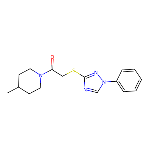 1-(4-Methylpiperidin-1-yl)-2-[(1-phenyl-1,2,4-triazol-3-yl)sulfanyl]ethanone structure