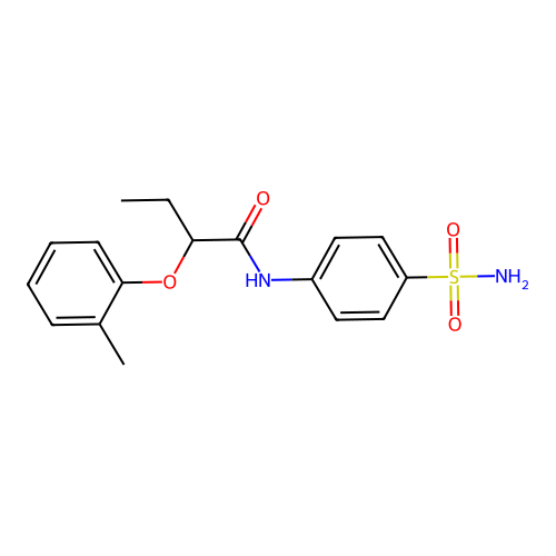 2-(2-methylphenoxy)-N-(4-sulfamoylphenyl)butanamide structure