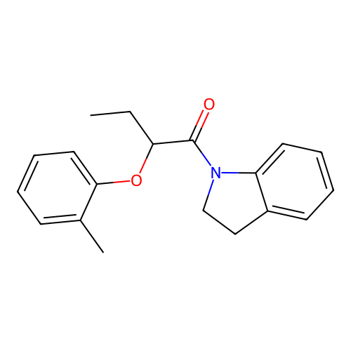 1-(2,3-Dihydroindol-1-yl)-2-(2-methylphenoxy)butan-1-one structure
