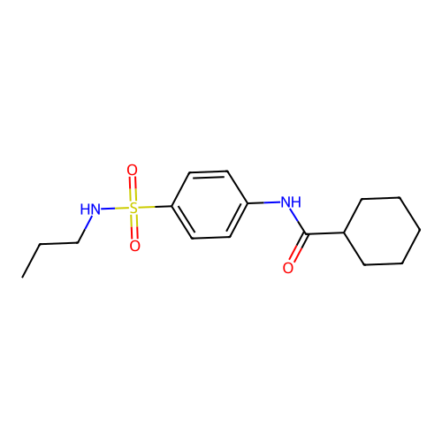 N-[4-(propylsulfamoyl)phenyl]cyclohexanecarboxamide structure