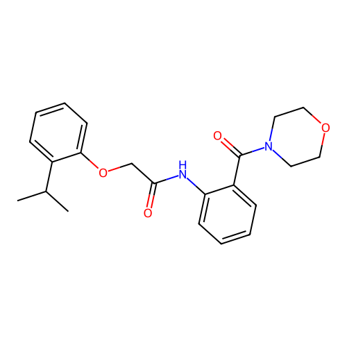 2-(2-isopropylphenoxy)-N-[2-(4-morpholinylcarbonyl)phenyl]acetamide structure