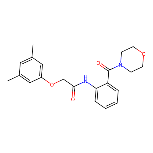 2-(3,5-dimethylphenoxy)-N-[2-(4-morpholinylcarbonyl)phenyl]acetamide structure