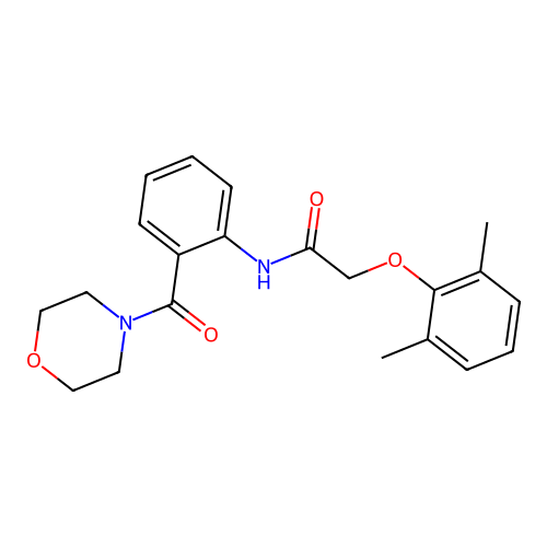 2-(2,6-dimethylphenoxy)-N-[2-(4-morpholinylcarbonyl)phenyl]acetamide structure