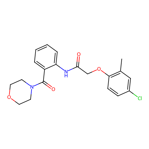 2-(4-chloro-2-methylphenoxy)-N-[2-(4-morpholinylcarbonyl)phenyl]acetamide structure