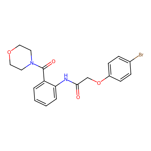2-(4-bromophenoxy)-N-[2-(4-morpholinylcarbonyl)phenyl]acetamide structure