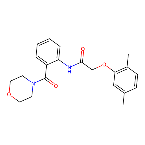 2-(2,5-dimethylphenoxy)-N-[2-(4-morpholinylcarbonyl)phenyl]acetamide structure