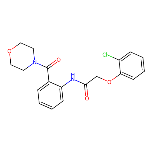 2-(2-chlorophenoxy)-N-[2-(4-morpholinylcarbonyl)phenyl]acetamide structure