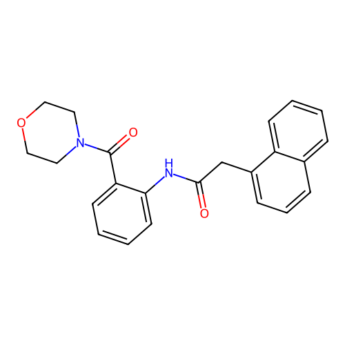 N-[2-(4-morpholinylcarbonyl)phenyl]-2-(1-naphthyl)acetamide structure